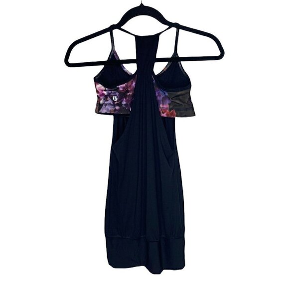 Lululemon Top Size 4 Stash It Tank Floral Multicolor Sleeveless Gym Athleisure - Picture 2 of 5
